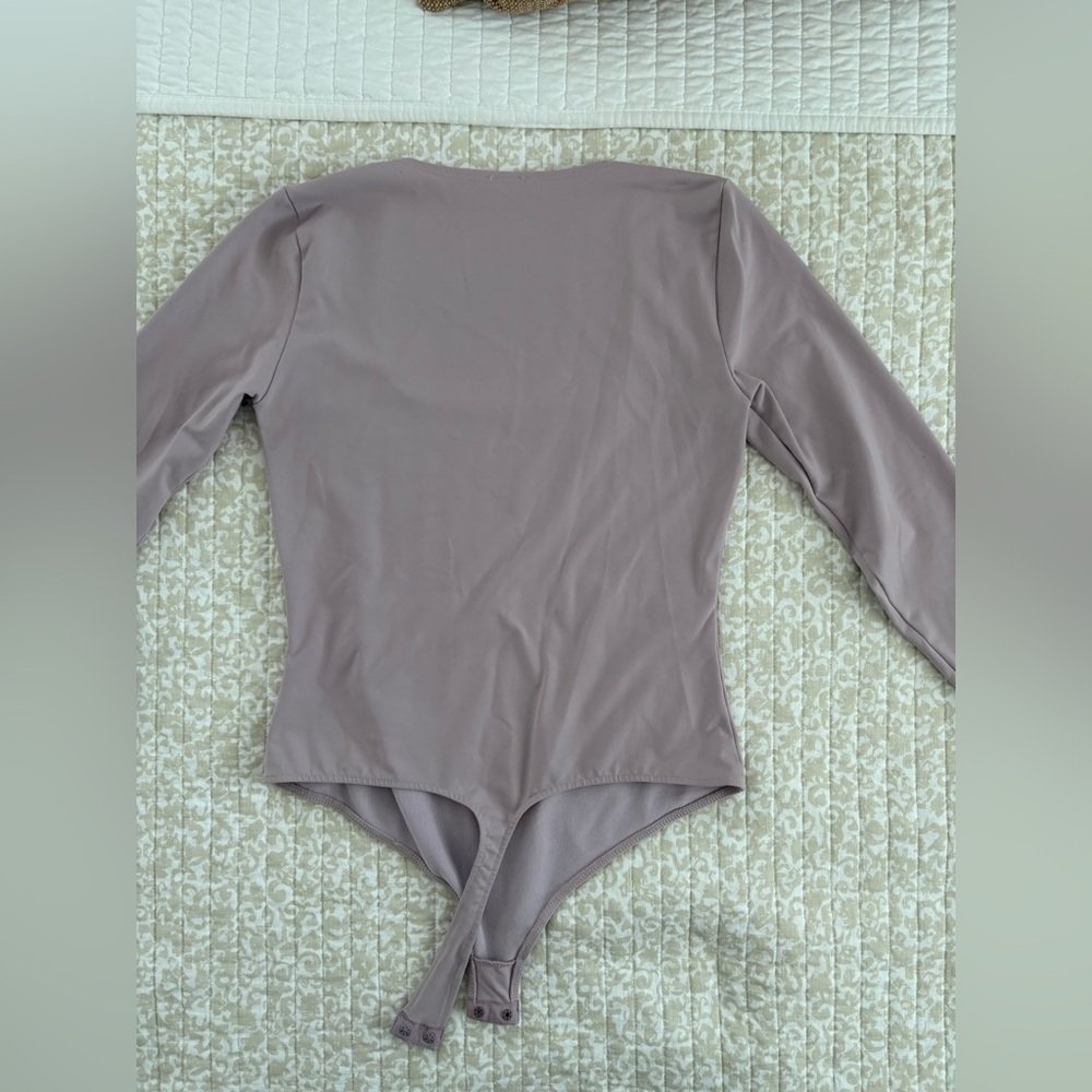Free People Truth Or Square Bodysuit Silverberry Lilac 3/4 Sleeve | M - Picture 7 of 16